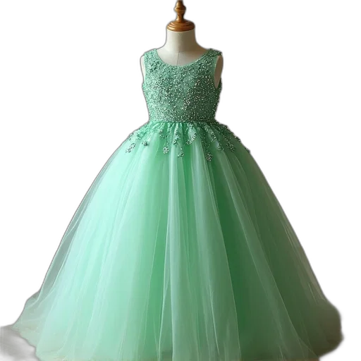 dress, 3d render, photorealistic, green transparent PNG cut-out