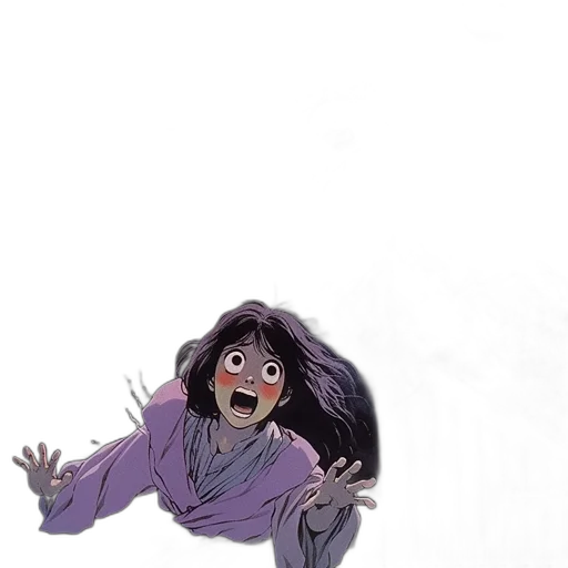 creature, dress, staff, hair transparent PNG cut-out
