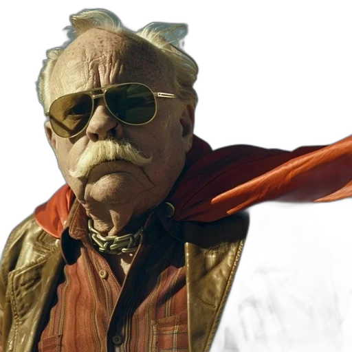concept art, comic book art, elderly, man transparent PNG cut-out