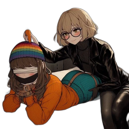 jacket, hat, mask, hair transparent PNG cut-out