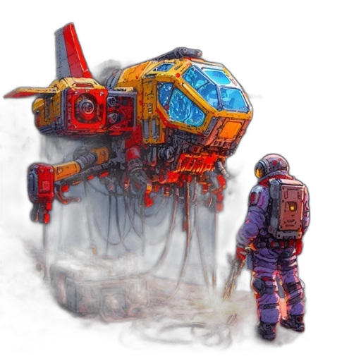 robot, car, weapon, jacket transparent PNG cut-out