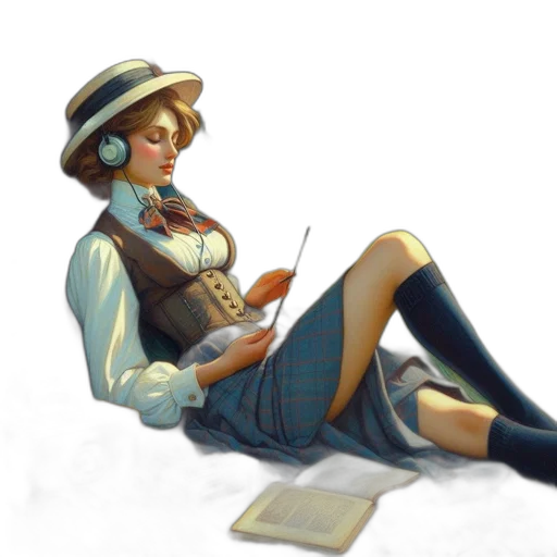 staff, hat, umbrella, dress transparent PNG cut-out