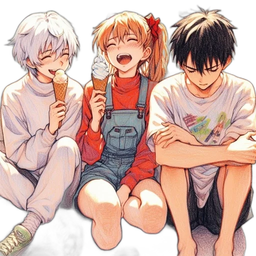 staff, anime, cartoon, watercolor transparent PNG cut-out