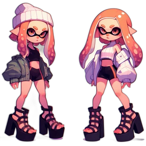 concept art, pixel art, vaporwave, cartoon transparent PNG cut-out