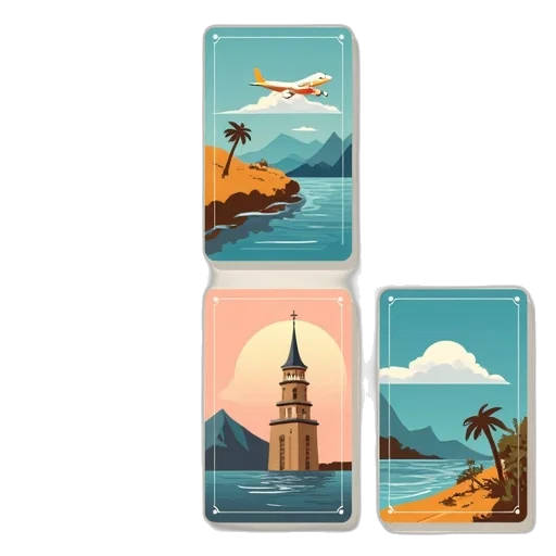 concept art, sunset, beach, pastel transparent PNG cut-out