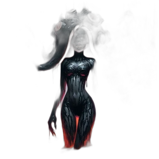 dress, creature, mask, hair transparent PNG cut-out