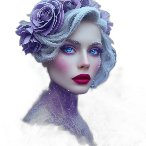 face, crown, mask, flower transparent PNG cut-out