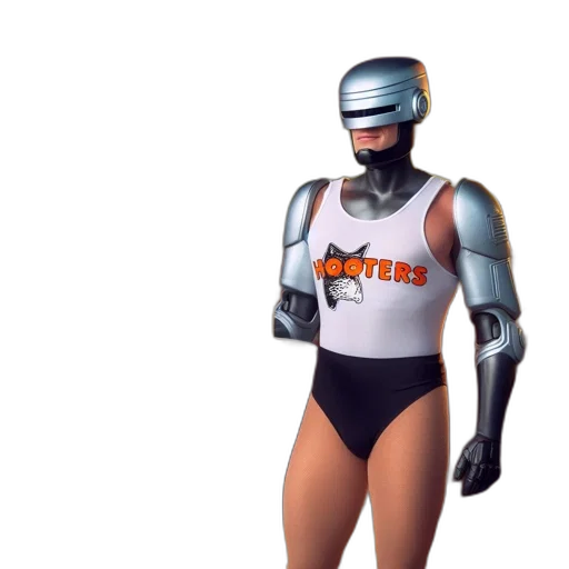 robot, jacket, staff, concept art transparent PNG cut-out