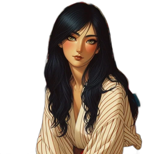dress, face, fantasy art, oil painting transparent PNG cut-out