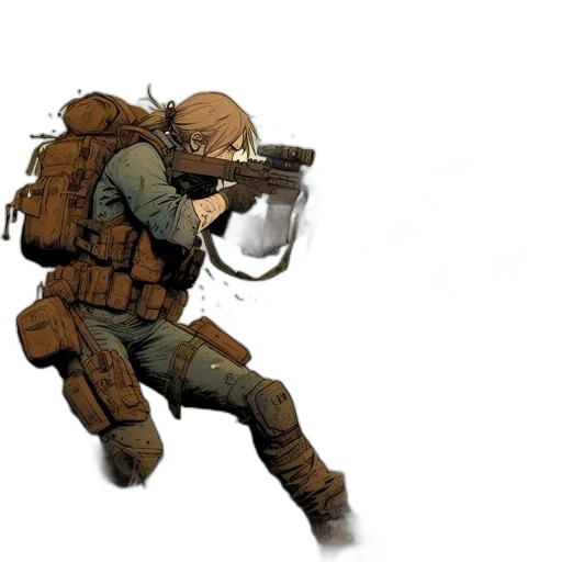 weapon, staff, jacket, concept art transparent PNG cut-out