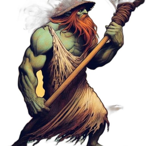 staff, sword, hat, dragon transparent PNG cut-out