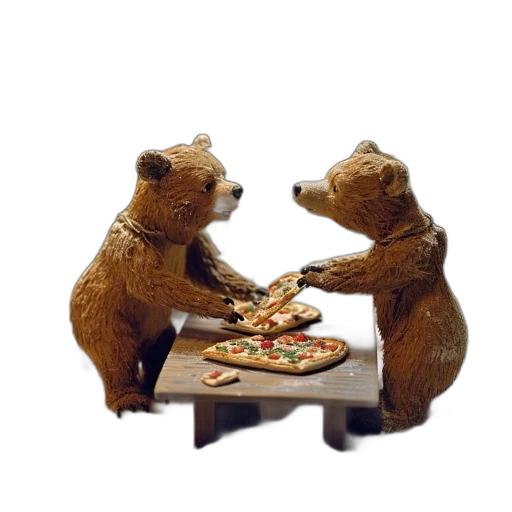 food, 3d render, two, bears transparent PNG cut-out