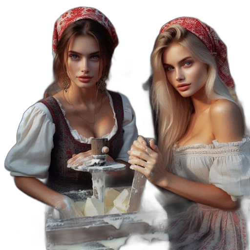 food, dress, jewelry, oil painting transparent PNG cut-out