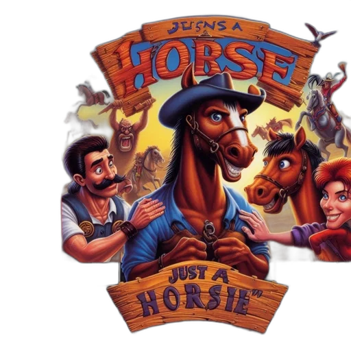 concept art, brown, horse, wearing transparent PNG cut-out