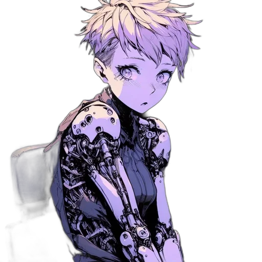 dress, robot, staff, flower transparent PNG cut-out