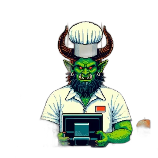 staff, robot, creature, pixel art transparent PNG cut-out