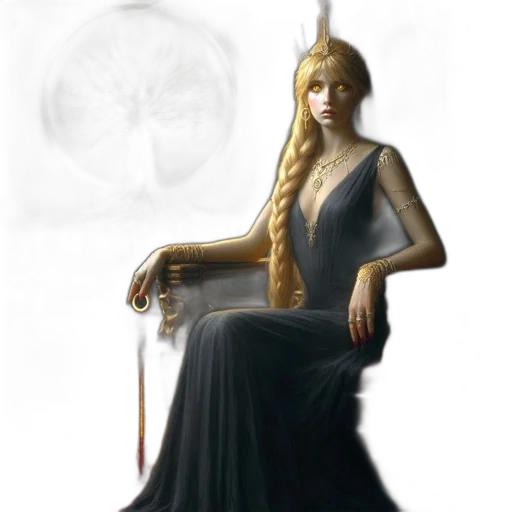 dress, staff, jewelry, crown transparent PNG cut-out