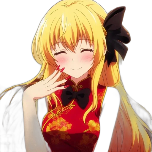 dress, staff, dragon, flower transparent PNG cut-out