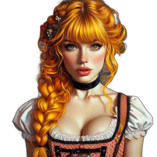 dress, face, jewelry, fantasy art transparent PNG cut-out
