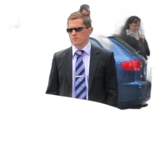jacket, car, staff, mask transparent PNG cut-out