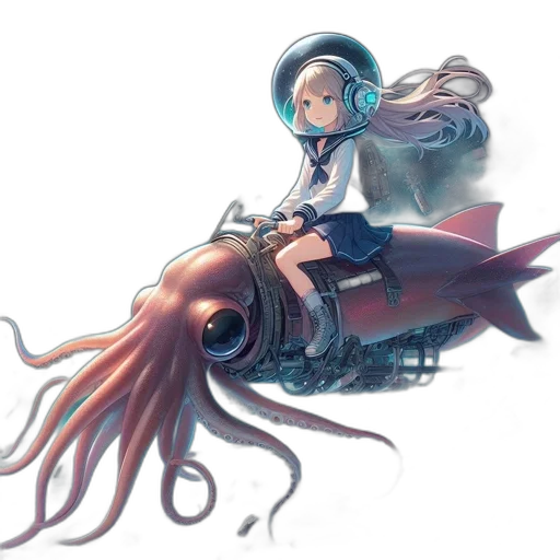 hair, creature, weapon, robot transparent PNG cut-out