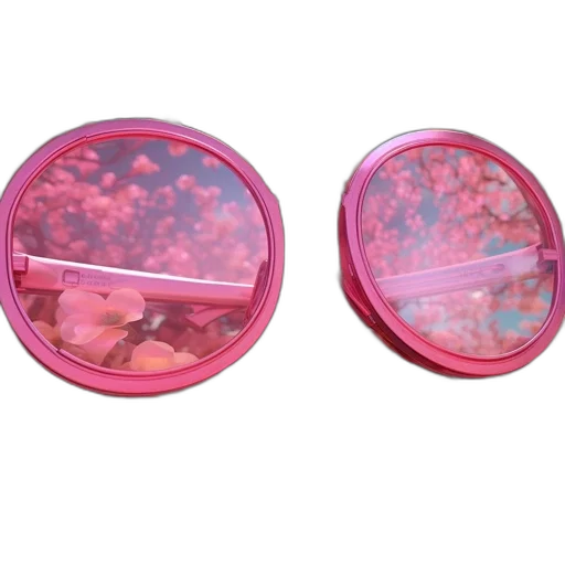 jewelry, food, 3d render, pink-tinted transparent PNG cut-out