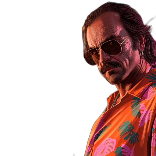 jacket, face, concept art, vaporwave transparent PNG cut-out
