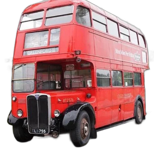 classic, red, double-decker, bus transparent PNG cut-out