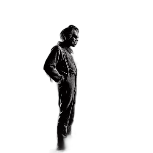 jacket, staff, face, hair transparent PNG cut-out