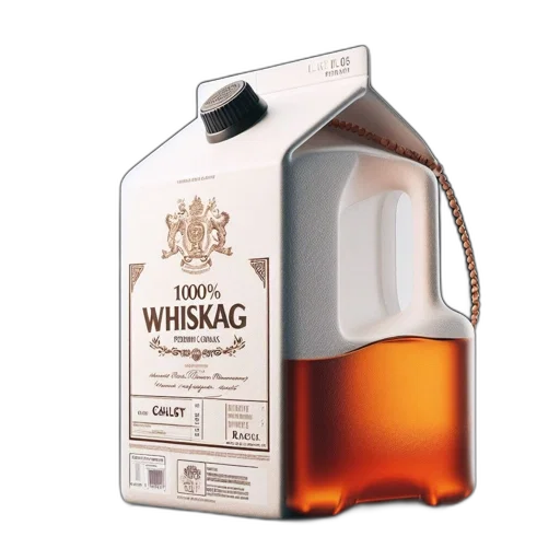 bottle, 3d render, unconventional, whiskey transparent PNG cut-out