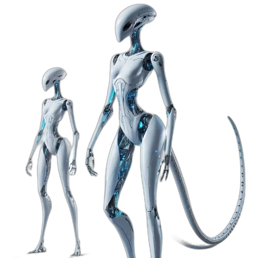 robot, creature, concept art, 3d render transparent PNG cut-out