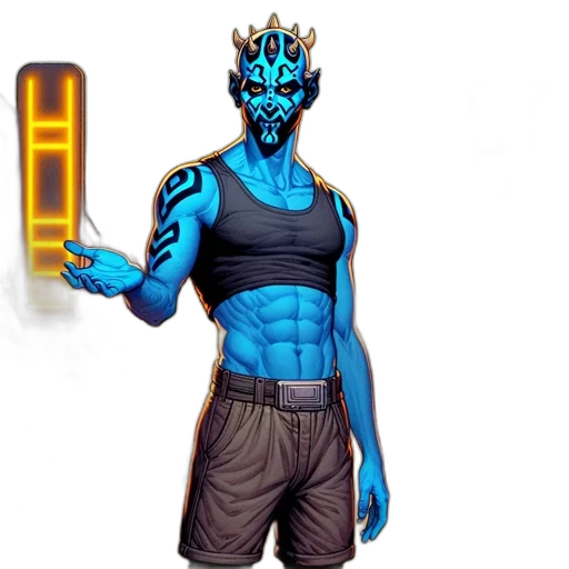 mask, staff, creature, concept art transparent PNG cut-out