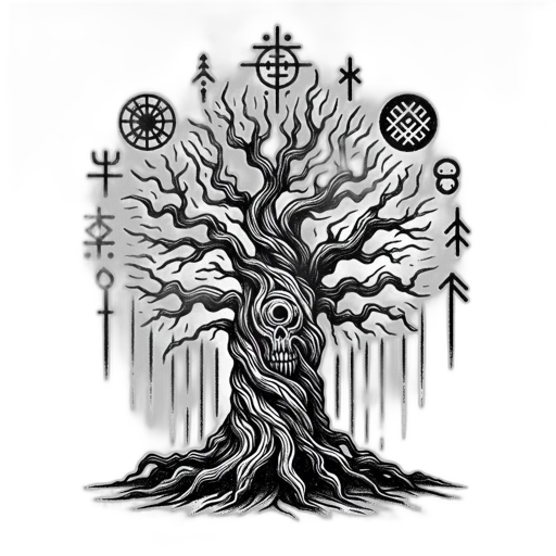 tree, crown, staff, fantasy art transparent PNG cut-out