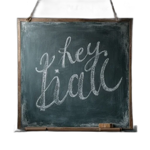 photorealistic, 3d render, watercolor, blackboard transparent PNG cut-out