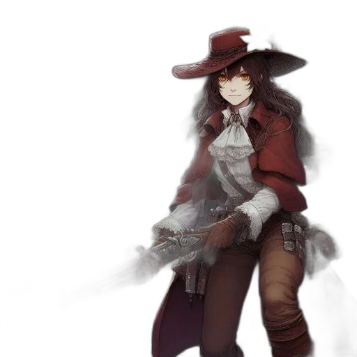 staff, hat, weapon, jacket transparent PNG cut-out