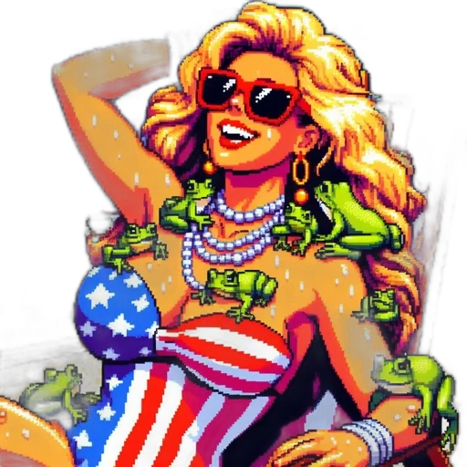 pixel art, comic book art, cartoon, vaporwave transparent PNG cut-out