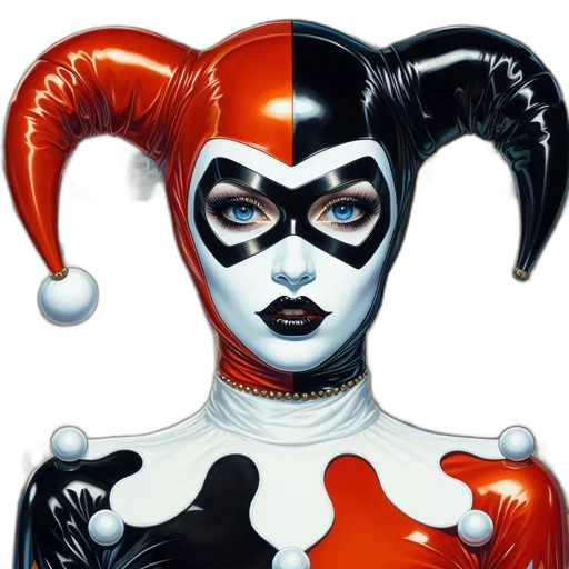 mask, comic book art, concept art, harley transparent PNG cut-out