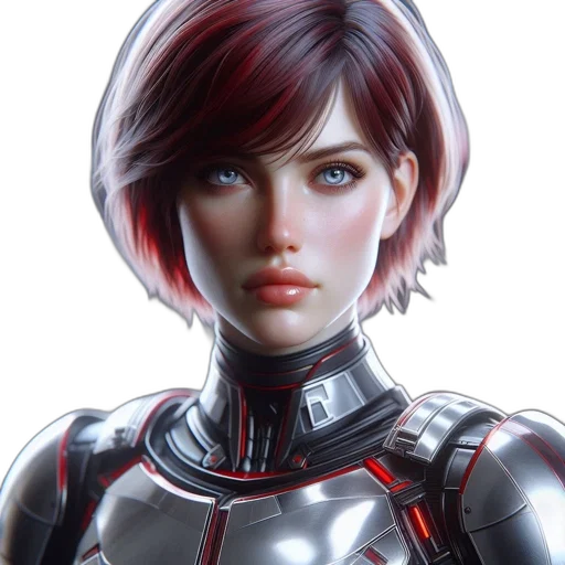 robot, face, concept art, cyberpunk transparent PNG cut-out