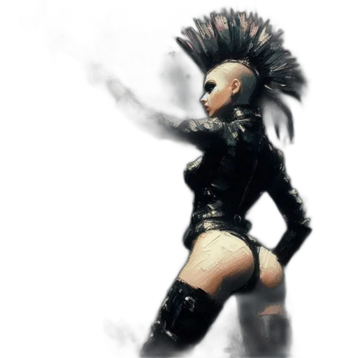 hair, jacket, creature, concept art transparent PNG cut-out