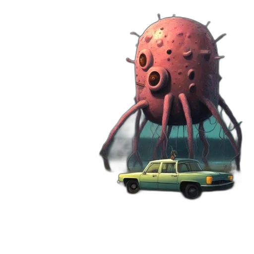 car, creature, umbrella, animal transparent PNG cut-out