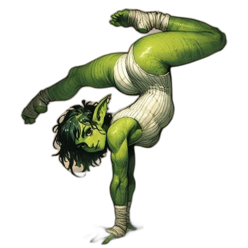 comic book art, concept art, fantasy art, green transparent PNG cut-out