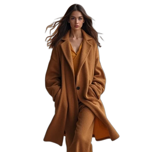 jacket, dress, earth tones, golden transparent PNG cut-out