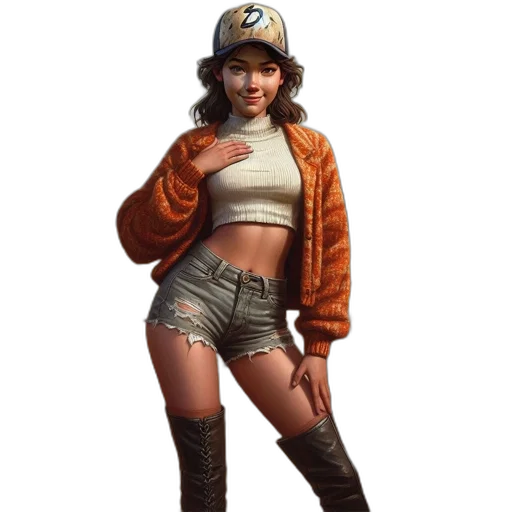 jacket, hat, weapon, staff transparent PNG cut-out