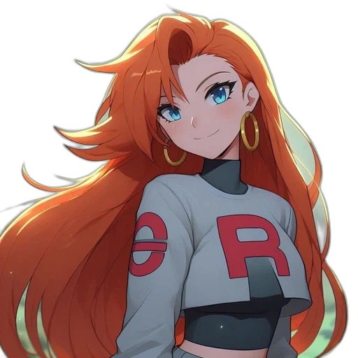 jacket, staff, hair, robot transparent PNG cut-out