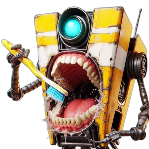 robot, staff, weapon, creature transparent PNG cut-out
