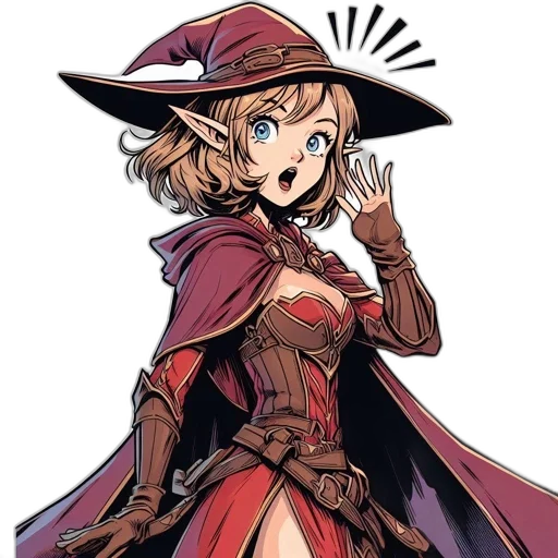 hat, staff, dress, weapon transparent PNG cut-out