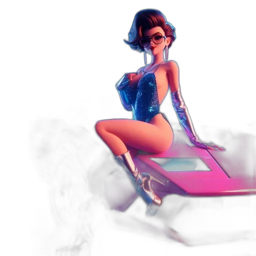 dress, concept art, fantasy art, vaporwave transparent PNG cut-out