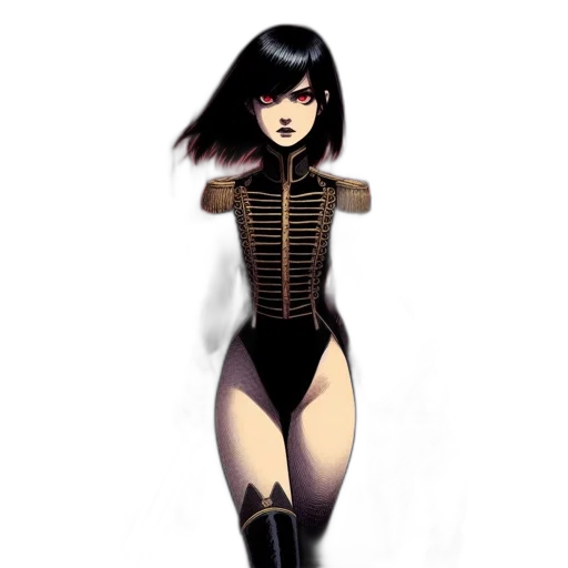 dress, robot, weapon, comic book art transparent PNG cut-out