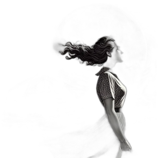 dress, hair, creature, face transparent PNG cut-out