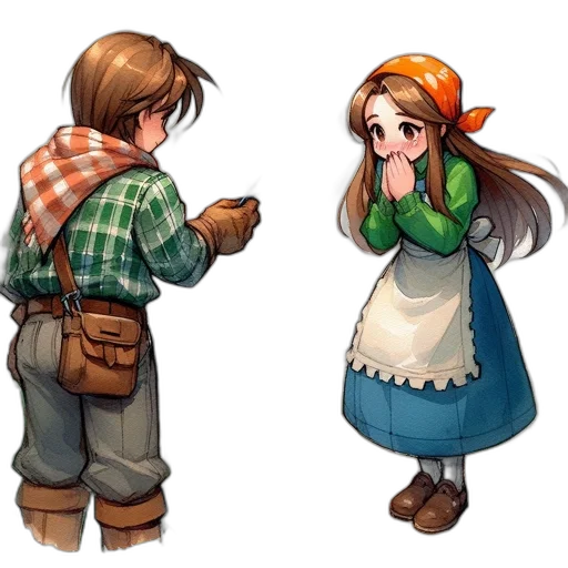 concept art, pixel art, fantasy art, watercolor transparent PNG cut-out
